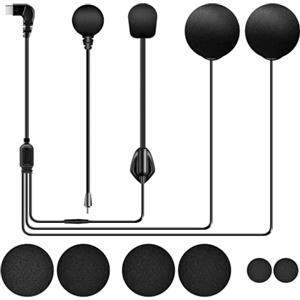 Fodsports Kit Audio HD per FX6、FX-S Interfono Moto, Il connettore del cavo dell'auricolare è Micro 5 Pin e non è compatibile con Type C