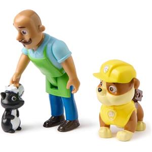 PAW Patrol Rubble & Mr. Porter - Set di figure giocattolo con puzzola, giocattoli per bambini per ragazzi e ragazze dai 3 anni in su