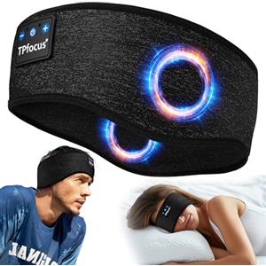 TPfocus ASMR - Cuffie per dormire senza fili, Bluetooth, regalo per uomo e donna, Sonno, cuffie senza fili, Bluetooth, ricaricabile, colore: nero