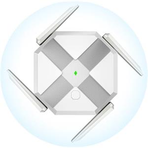 Cluvox Ripetetore WiFi, Amplificatore WiFi 1200Mbps, Amplificatore Wi-Fi bi-banda 5GHz e 2.4GHz con 4 antenne, Modalità ripetitore/router/AP, ideale per un uso a casa/in ufficio