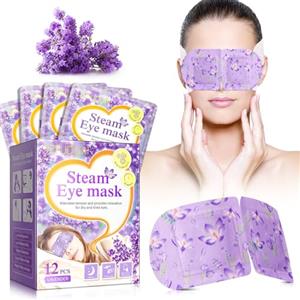 CUZZYDUNJYNN steam eye mask Maschera per occhi a vapore,Maschera Occhi Calda,lavanda Vapore Maschera per Occhi,allevia la tensione e dona relax agli occhi secchi e stanchi 12pcs