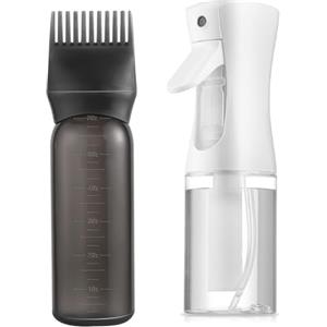 Funngy Applicatore Olio Capelli Kit,2 PCS Applicatore Olio Capelli y Flacone Spray per Tintura e Cura dei Capelli Flacone Spray Per Capelli Ideale per Parrucchieri e Uso Domestico