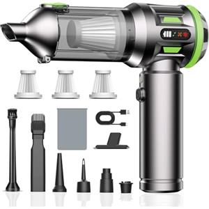 Kedifoai Aspirabriciole Senza Fili, 25000Pa Aspirapolvere Auto, Aspirapolvere Portatile con Motore Brushless, Batteria da 6000 mAh, Mini Aspirapolvere Con Display a LED, per Auto, Peli di Animali