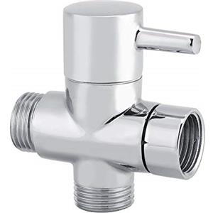 Fdit Valvola di intercettazione a 3 vie T Valvola di sfiato Bidet a doccia Deviatore a forma di deviatore Valvola di deviazione per di doccia a mano Sostituzione cromato