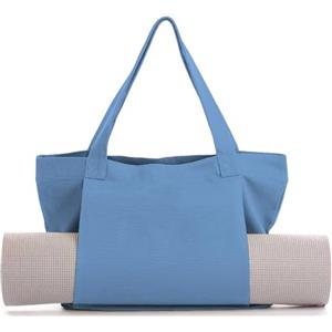 FANSU Borsa per Tappetino Yoga Grande, Borsone per Tappetino Yoga con Tasca Borsa Yoga per Porta Tappetino per Donne e Uomo per Yoga Pilates, Palestra, Fitness (45 * 35 * 15CM,Blu)