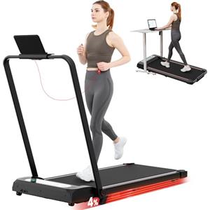 LIKESPORTING Tapis Roulant Salvaspazio Elettrico, Walking pad pieghevole 4 in 1, inclinato, 1400W motore con telecomando e display, supporto per tablet, adatto per uso domestico e in ufficio