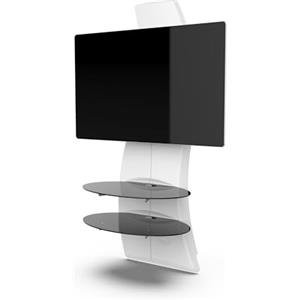 Meliconi Ghost Design 2500 - Supporto TV Rotante Bianco Opaco con Design Elegante