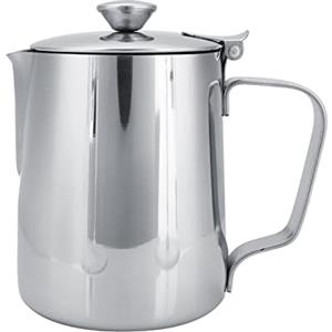 Ejoyous Bricco per Latte con Coperchio, Bricco per Latte, Bricco per Schiuma di Latte in Acciaio Inox, Bricco per caffè, Bricco per caffè, Bricco per Crema, Teiera, tè Al Latte,