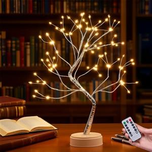 Weiongppy Albero Bonsai con Luci LED, 108 LED Bonsai Lampada da Tavolo con 8 Modalità e Telecomando, Albero di Betulla Illuminato a Batteria/USB per Natale, Festa, Matrimonio, Decorazioni Interne