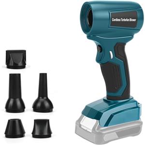 panthem Mini soffiatore a batteria compatibile con Bosch 18 V, 30 m/s, 130000 giri/min, motore senza spazzole, 5 ugelli inclusi, leggero e portatile per terrazza, prato, pulizia auto e campeggio (senza