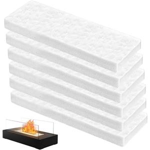QINGZY 6 Pezzi Lana di Ceramica per Bioetanolo, Spugna in Ceramica per Camino Bioetanolo, Bioetanolo Sostituire lo Stoppino, Bio-etanolo, Camino, Camera di Combustione, Spugna Camino Bioetanolo Biocaminetto