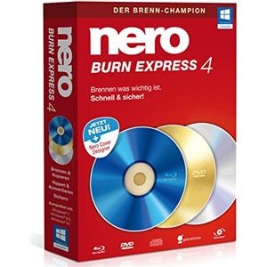 Nero Burn Express 4 - Masterizzazione CD per 1 Utente con Sicurezza Avanzata e Funzionalità di Codifica