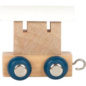 small foot Lettera Trenino Polare Vagone, Trenino in Legno combinabile a Piacere, da Decorare e Regalare, Bianco, 12569