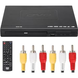 NCONCO Lettore DVD, lettore DVD VCD per TV con cavo AV, lettore CD USB, lettore multifunzione con telecomando per impianto stereo domestico
