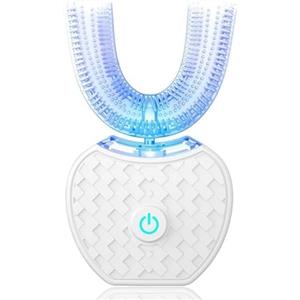 Lonvgrt Sonic Brush V5 Toothbrush, Spazzolino Elettrico a 360° Con Pulizia Automatica, Spazzolino Elettrico Wireless a Ultrasuoni for Bambini E Adulti, Testina in Silicone Alimentare(White)