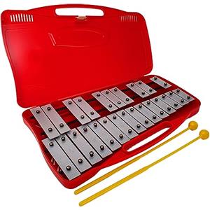 ROCKSTAR MUSIC ROCKSTAR - Carrello Xilofono Metalofono 25 Tasti Metallici AG-25N2 Angel 3794, Glockenspiel con astuccio, strumento musicale supervisionato da un adulto