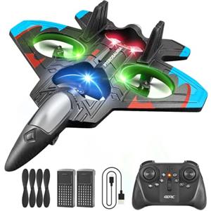 4DRC V32 Aereo telecomandato, per bambini oltre 8 anni, jet con luci, 360° capovolte, mantenimento quota, modalità headless, avvio un tasto, regalo giocoso all'aperto per adulti e bambini