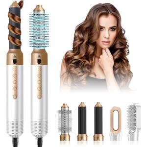 Anluomania Spazzola Asciugacapelli e Air Styler, Asciugacapelli ad Alta Velocità 110,000 RPM, Ioni Phon Capelli 1350W, con Air Arricciacapelli Automatico, Spazzola Lisciante, Spazzola ad Aria Calda