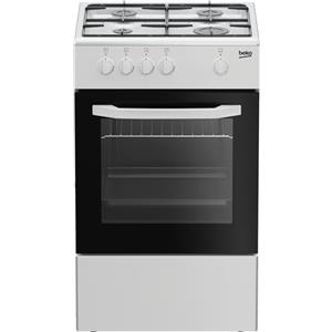 Beko - CSG42001FW - Cucina 50X50, Forno a Gas + Piano con 4 bruciatori a gas e griglie a piattina, Classe A, Controllo Meccanico, Colore Bianco, Dimensioni HxLxP: 85,0 x 50,0 x 50,0