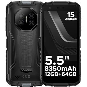 DOOGEE Fire 3 Rugged Smartphone Android 15, UNISOC SC9863A, 5.5" IPS HD+ Display, 8350mAh Telefono Indistruttibile, 12GB+64GB/2TB, 13MP+8MP Telefono Rugged, Widevine L1/Face Unlock/NFC- Grigio