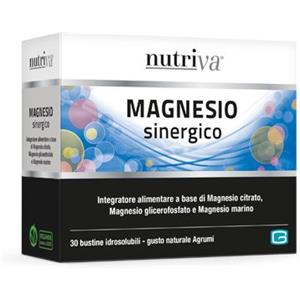 NUTRIVA Magnesio Sinergico - Integratore in polvere con 3 forme di Magnesio per ridurre stanchezza e affaticamento, supportare equilibrio elettrolitico e metabolismo energetico