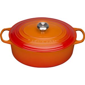 Le Creuset Teglia per arrostire Signature ovale 31 cm arancione fiamma