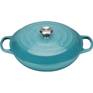 Le Creuset Pentola Gourmet Signature basso 30 cm blue sky