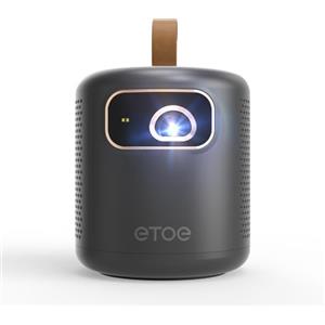 etoe Mini Proiettore 4k Smart GTV, ETOE Dolphin Portatile Videoproiettore 500ANSI FHD 1080P WiFi Bluetooth, Batteria Incorporata 2.5H/Autofocus/Controllo Vocale/50% Zoom /10W Dolby Audio Proiettore Esterno