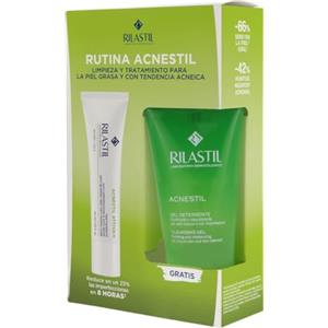 Rilastil - Rutina Acnestil, Gel Detergente 50 ml e Crema Attiva (+) 40 ml, Idrata, Previene e Riduce le Imperfezioni e Pulisce Non Resecare, Adatto per pelli miste, Grasse e con Tendenza Acneica