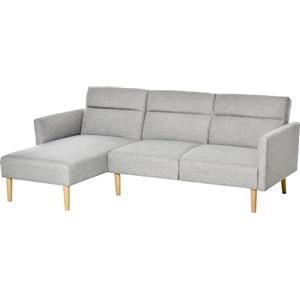 DecHome - Divano 3 Posti angolare, Divano letto, Tessuto, 207x146x80 cm, Grigio