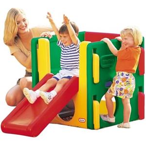 Little Tikes Junior Activity Gym Arrampicati, Gattona e Scivola, Il Gioco Attivo Promuove l'Attività Motoria, Da Utilizzare in Casa o in Giardino, Natural