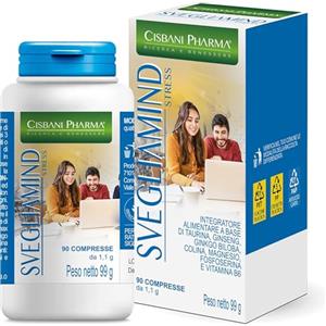 CISBANI PHARMA SVEGLIAMIND, Integratore Nootropico per Concentrazione e Memoria - 90 compresse con Ginkgo Biloba, Fosforo, Magnesio, Taurina, Ginseng, Vitamina b6 e Colina, Riduce la stanchezza