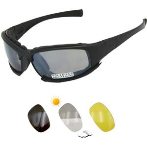 Tryway X7 - Occhiali da sole polarizzati tattici 4LS, da uomo, militari, antiproiettile, airsoft, lenti fotocromatiche UV400, per motociclismo e ciclismo, Photochromic lens