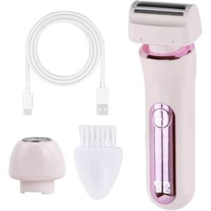 Fangehong 2 in 1 Rasoio Elettrico Donna, Doppia Testina, Bagnato e Asciutto, Indolore, con Display LED, Epilatore Depilazione Rasoi Donna, Depilatore Corpo Donne per Parti Intime Bikini Ascelle Gambe Braccia