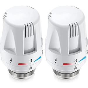 Vaileal Valvola termostatica per radiatore - 2 teste termostatiche per radiatore, M30 x 1,5, testa di ricambio per valvola termostatica per radiatore, valvole standard di ricambio per casa e ufficio