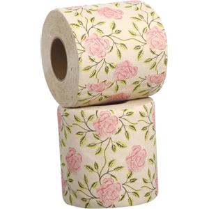 SOPOTUTU Carta Igienica in Bamboo Naturale Stampa Floreale Rosa, 2 Pezzi per Uso Bagno Decorativo, Carta Igienica Sfusa Ecologica e Morbida per Pulizia e Lavoretti Creativi