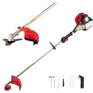 A.M.C. AMC Decespugliatore a scoppio multifunzione 2 in 1 a Benzina GX 4 tempi professionale con testina doppio filo da 2 mm e disco tre denti in acciaio tagliasiepi e bordo per fai da te o professionisti