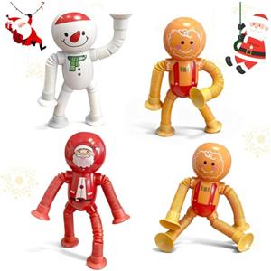 EHIOG Giocattoli Telescopici con Ventosa - Confezione da 4, Giochi di Natale Sensoriali ed Educativi per Bambini 4-8 Anni, Antistress e Regalo Natalizio