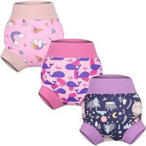 FLYISH DIRECT Baby Riutilizzabile Pannolino da Nuoto, Baby Swimming Nappy, costumi da bagno impermeabili per neonati, 3 pcs, L/4T