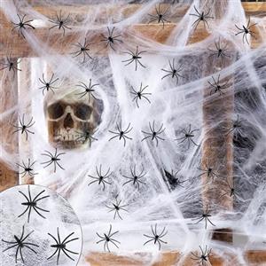 KOIROI Ragnatele Halloween Decorazioni, Ragnatele Finte Decorazioni, Ragnatela spettrale all'aperto Coperta con 30 Ragni Falsi, Ragnatela Halloween Estensibile, Halloween Ragnatela per Decorazioni Spaventose