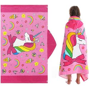 FLYISH DIRECT Asciugamano con cappuccio, 100% cotone Telo Mare per bambini, 127 x 76cm Asciugamano con cappuccio per bambini