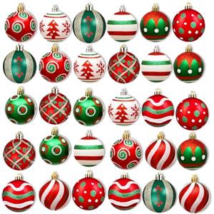 Bdecoll Palline di Natale, decorazioni albero di natale 30pcs 6omm Set di palline di Natale per albero di Natale,Puntale per Albero di Natale (rouge or vert)