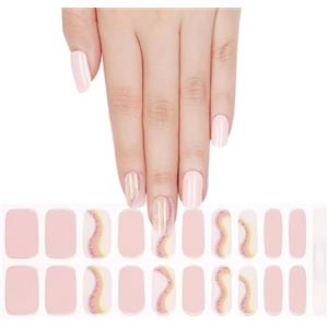 Boloshine 20 Pezzi Strisce per Smalto Gel per Unghie, Full Wraps Pellicola per Unghie Autoadesiva, Smalto Adesivo Semi Indurito con Lima per Unghie e Stick per Donna Ragazze - Legame dei Ricordi