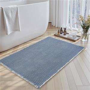 SIXHOME Bicolore Tappeti Bagno moderni Tappeto Bagno Tappeti Assorbente Antiscivolo lavabile in lavatrice Tampone di asciugatura 40 * 60cm Blu-Bianco