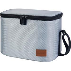 Aosbos Borsa Termica Porta Pranzo con Tracolla Regolabile Grande Borsa Frigo Pranzo Ufficio A Prova di Perdita Borsa Porta Pranzo Cibo per Lavoro Viaggi Campeggio, Nido d'Ape Grigio, 7,5 L