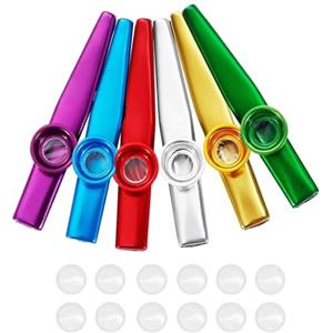 Bull Tiger Prestige 6 Pezzi Kazoo Strumenti Musicali, Kazoo in Metallo con 12 Membrane, Accompagnamento Strumentale, Kazoo in Lega Alluminio per Bambini Adulti e Amanti Della Musica, Compagno per Chitarra Ukulele Violino