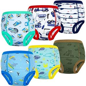 FLYISH DIRECT Mutande per l'addestramento al vasino, 6 Pezzi di Mutandine Apprendimento, Mutandine Apprendimento in Cotone Traspiranti e Morbidi per Bambini e Bambine, 120/5T