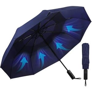 Gifmore Ombrello piccolo tempesta, leggero ombrello tascabile automatico per uomini e donne, 9 costole in fibra di vetro forte ombrello portatile