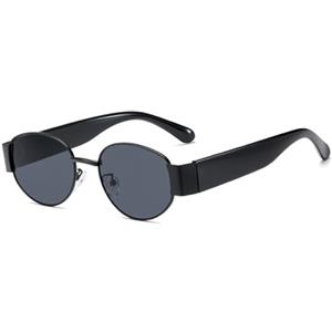 YAMEIZE Occhiali da Sole Ovali Retrò Vintage Piccolo Rotondo Occhiali da Sole Anni '90 Classici Ovali Moda Occhiali Uomo Donna UV400 protezione