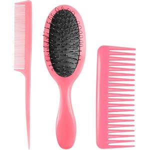 START MAKERS Set di spazzole e pettini per parrucche Start Makers, 3 pezzi, include pettine ad anello e pettine a coda di topo a denti larghi, spazzola anti-groviglio per capelli sintetici.